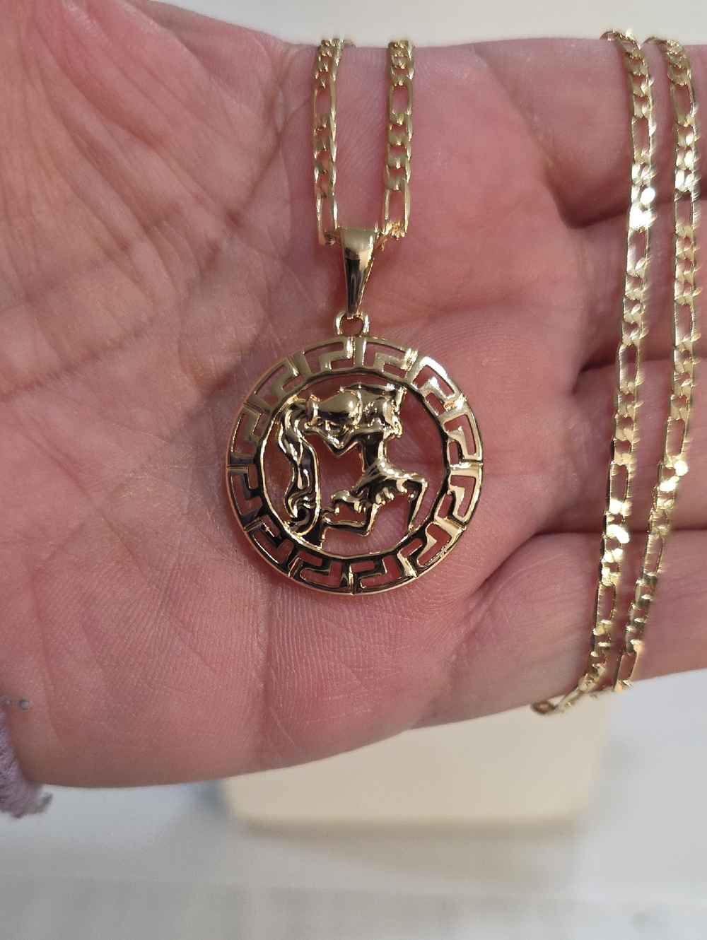 14k Gold  Plated Aquarius Zodiac Pendant Necklace - Women Jewelry